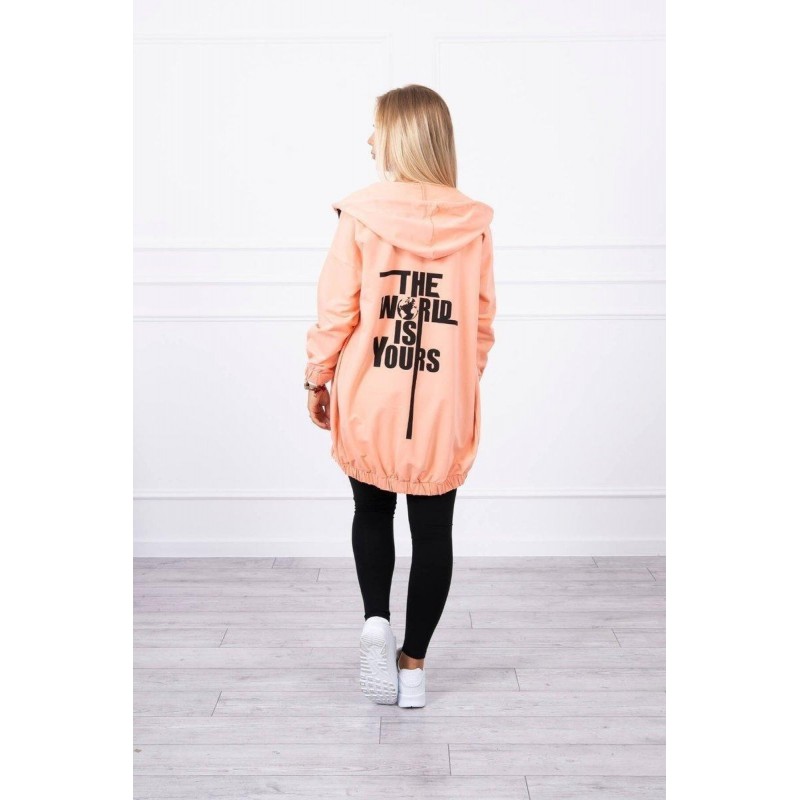 Mikina s potlačou pre dámy 9117 - marhuľová