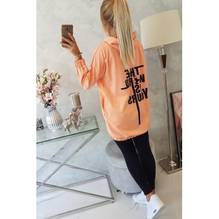 Mikina s potlačou pre dámy 9117 - marhuľová