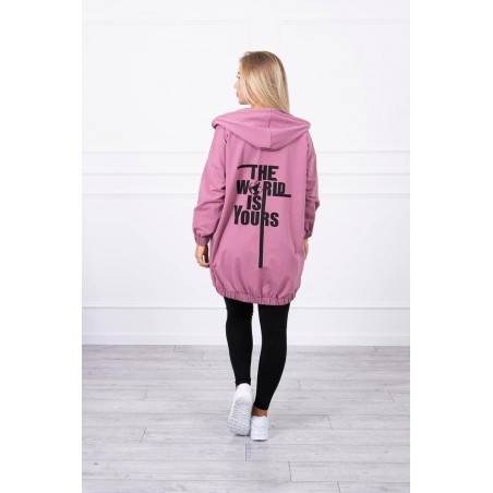 Mikina s potlačou pre dámy 9117 - tmavoružová