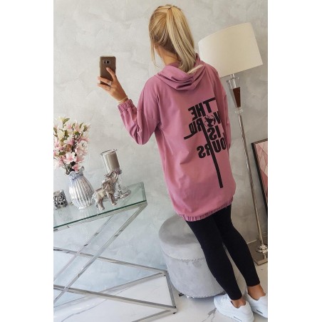 Mikina s potlačou pre dámy 9117 - tmavoružová