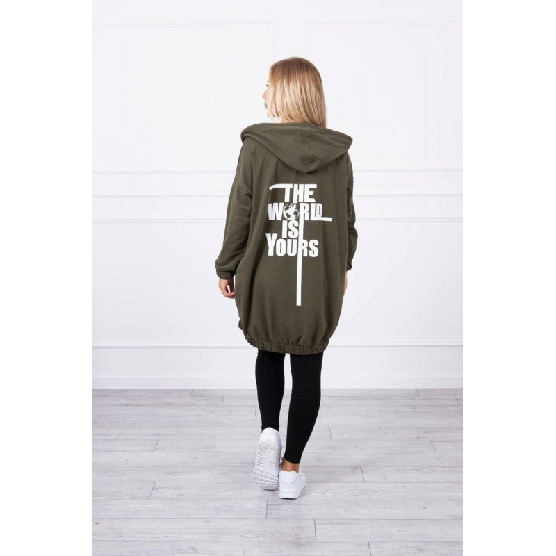 Mikina s potlačou pre dámy 9117 - kaki