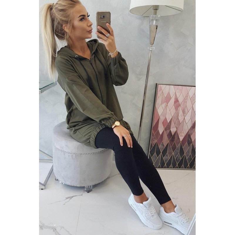 Mikina s potlačou pre dámy 9117 - kaki