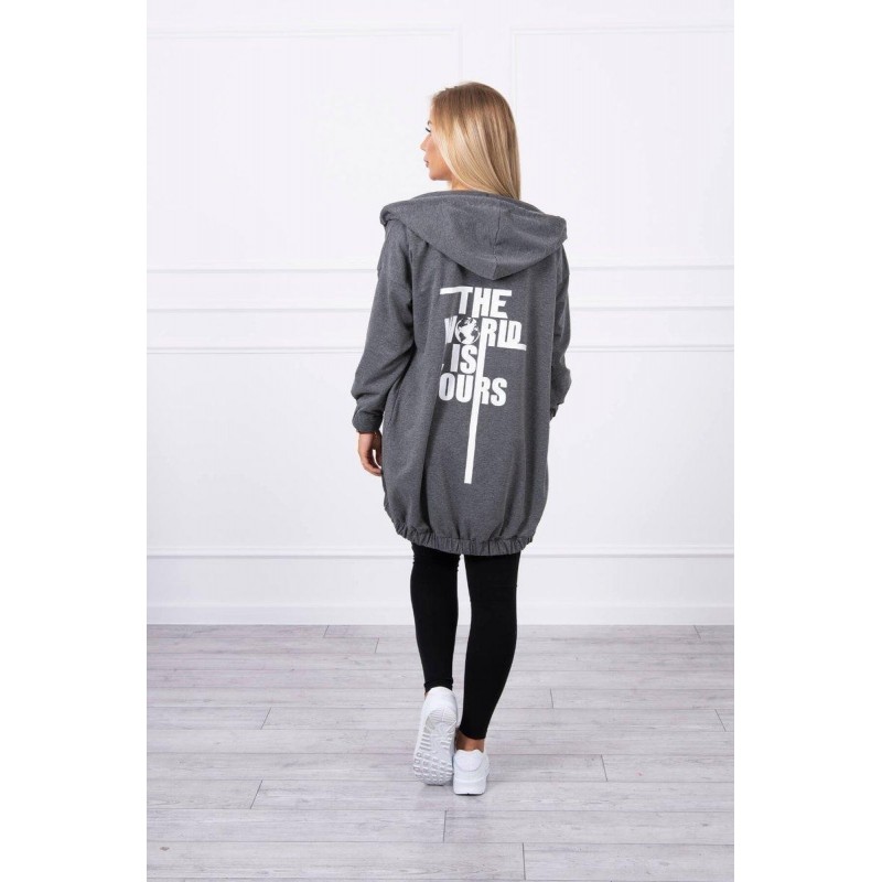 Mikina s potlačou pre dámy 9117 - grafitová