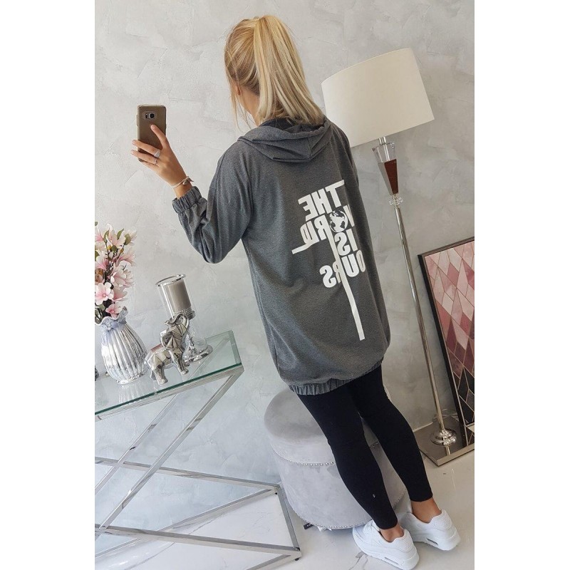 Mikina s potlačou pre dámy 9117 - grafitová