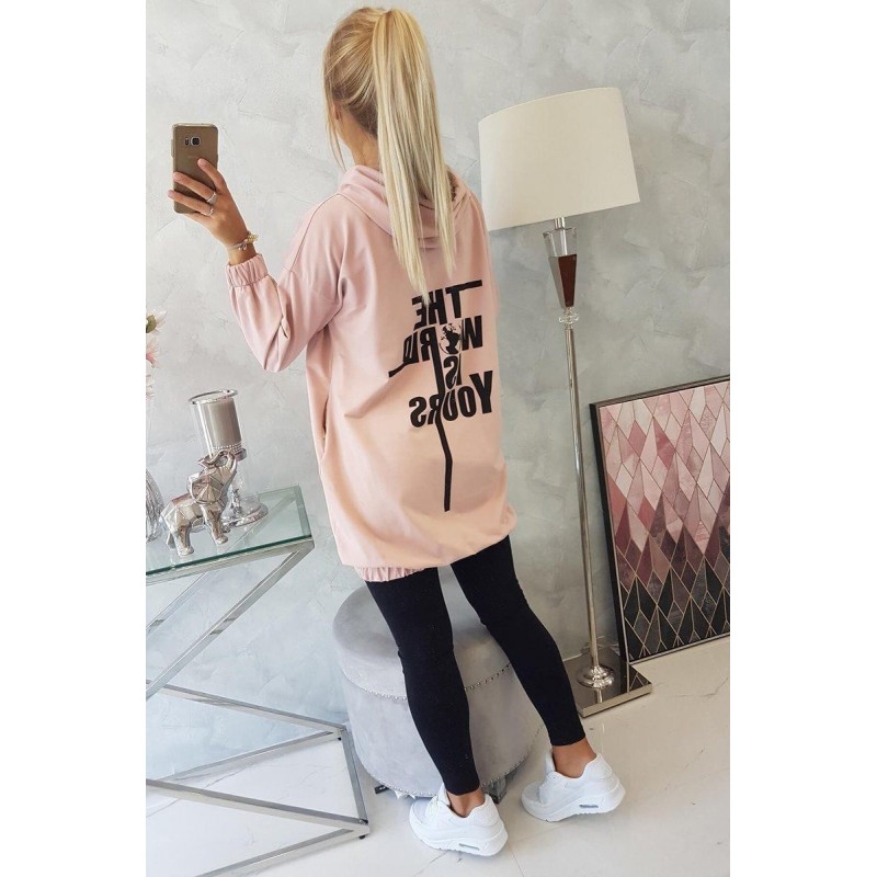 Mikina s potlačou pre dámy 9117 - tmavoružová