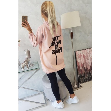 Mikina s potlačou pre dámy 9117 - tmavoružová