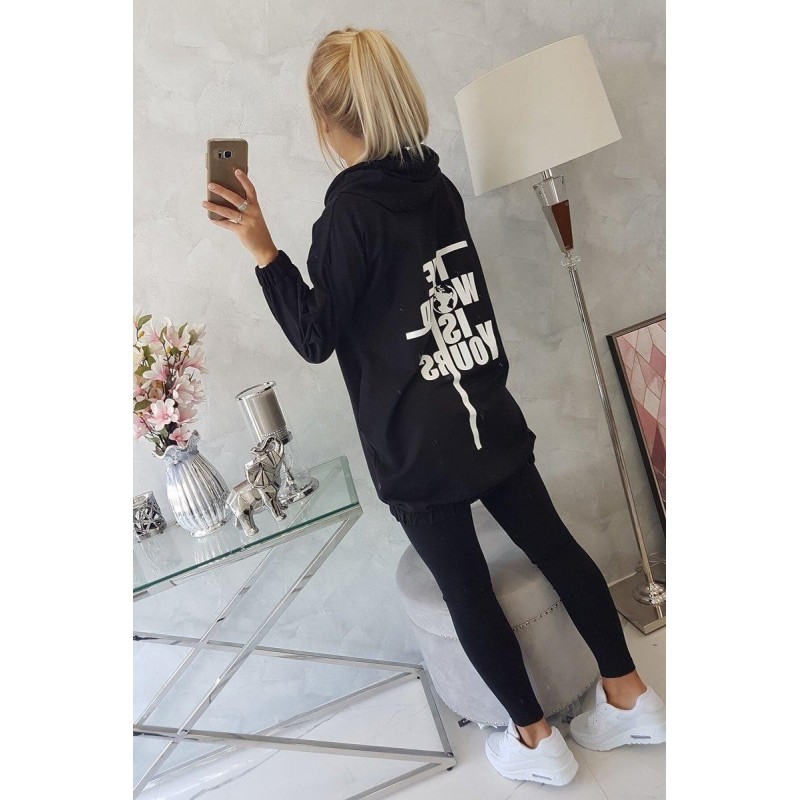 Mikina s potlačou pre dámy 9117 - čierna