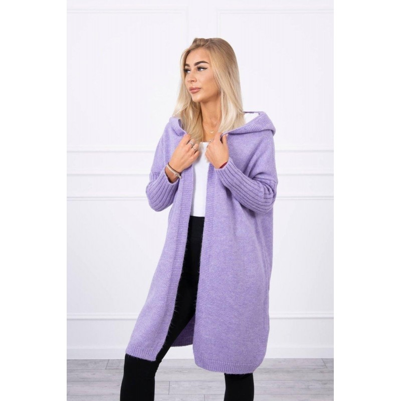 Dámsky kardigán s kapucňou 2020-14 - fialový