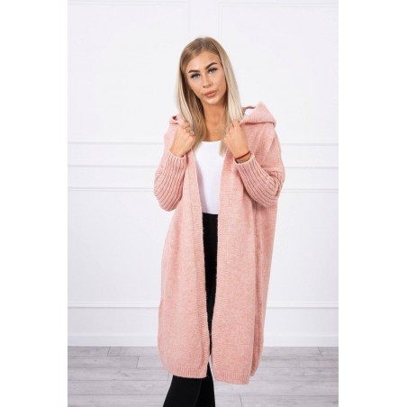 Dámsky kardigán s kapucňou 2020-14 - ružový