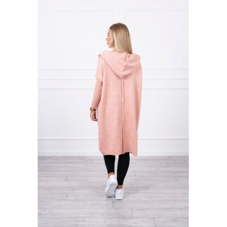 Dámsky kardigán s kapucňou 2020-14 - ružový