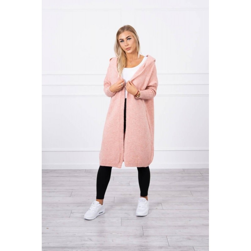 Dámsky kardigán s kapucňou 2020-14 - ružový