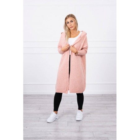 Dámsky kardigán s kapucňou 2020-14 - ružový
