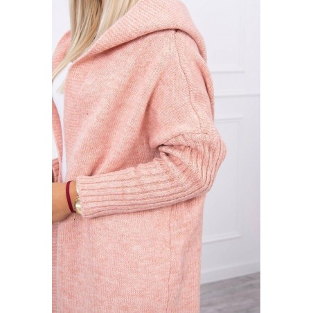 Dámsky kardigán s kapucňou 2020-14 - ružový