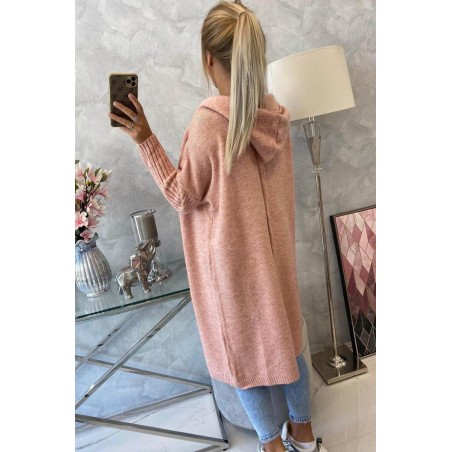 Dámsky kardigán s kapucňou 2020-14 - ružový