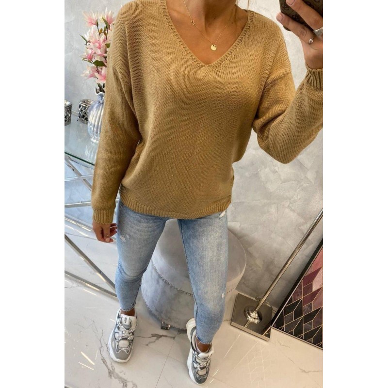 Dámsky sveter 2020-15 - kamelový