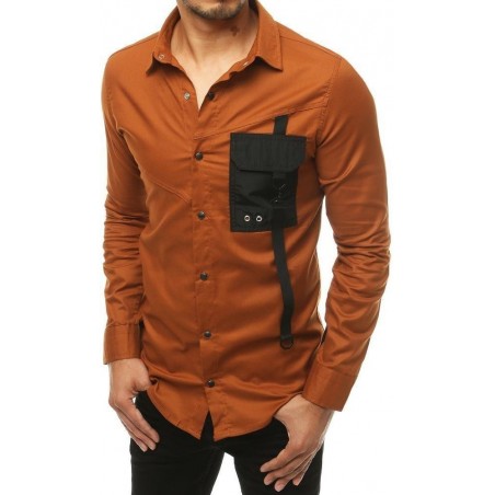 Kamelová pánska casual košeľa DX1921