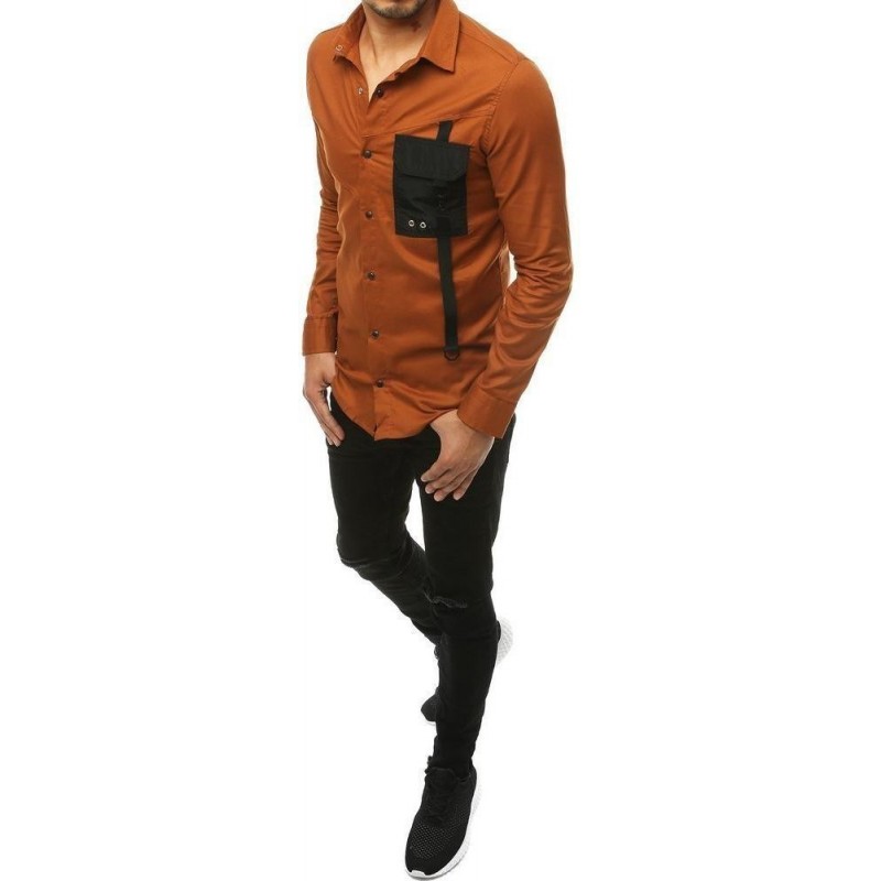 Kamelová pánska casual košeľa DX1921