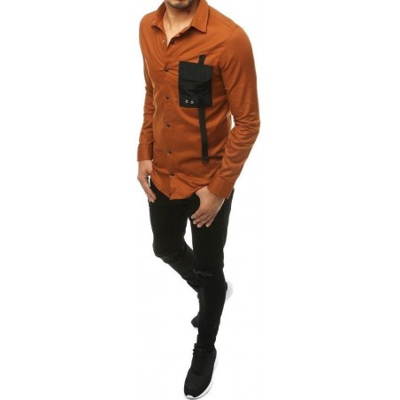 Kamelová pánska casual košeľa DX1921