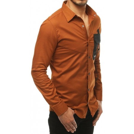 Kamelová pánska casual košeľa DX1921