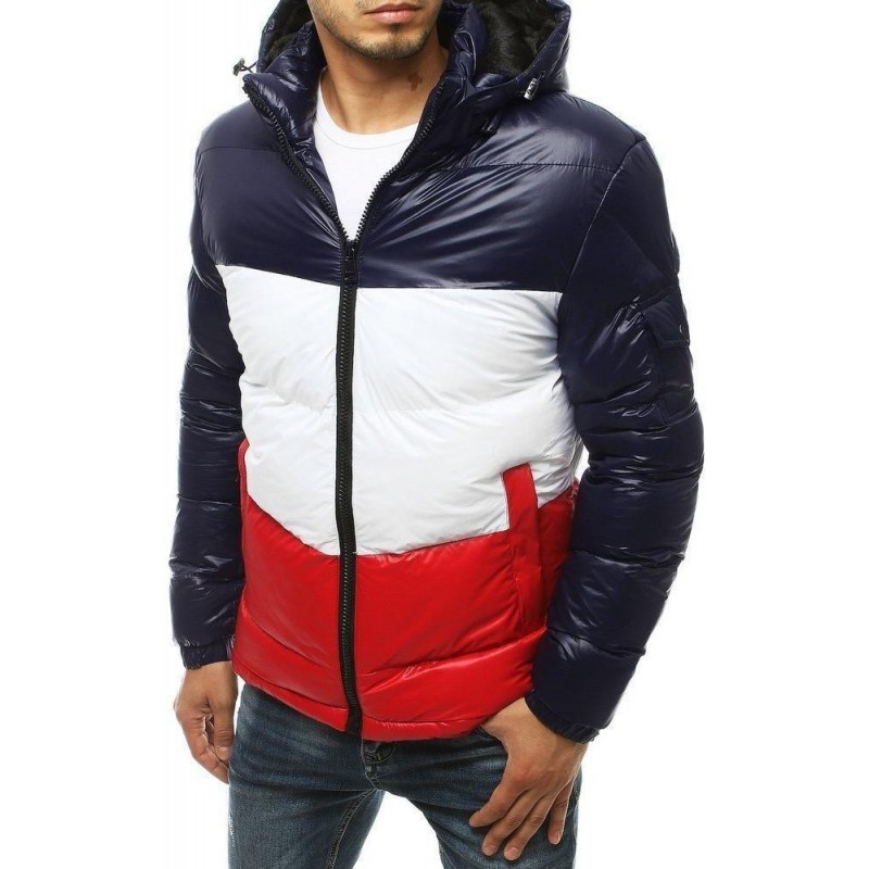 Zimná pánska prešívaná bunda TX3427 - tmavomodrá