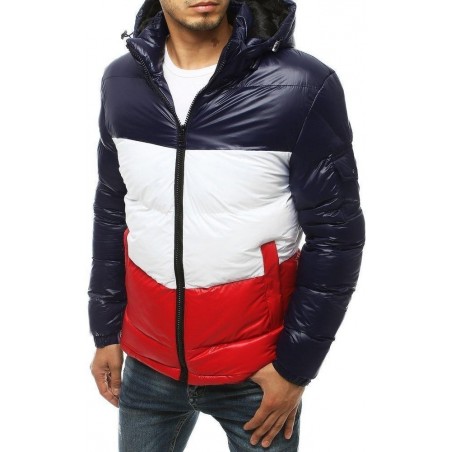 Zimná pánska prešívaná bunda TX3427 - tmavomodrá