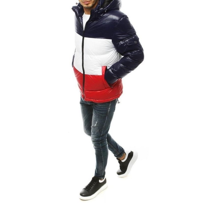 Zimná pánska prešívaná bunda TX3427 - tmavomodrá