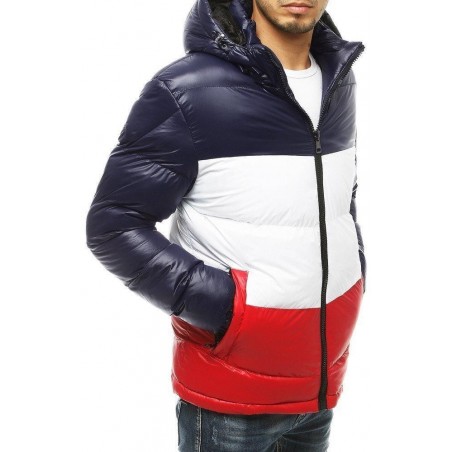 Zimná pánska prešívaná bunda TX3427 - tmavomodrá