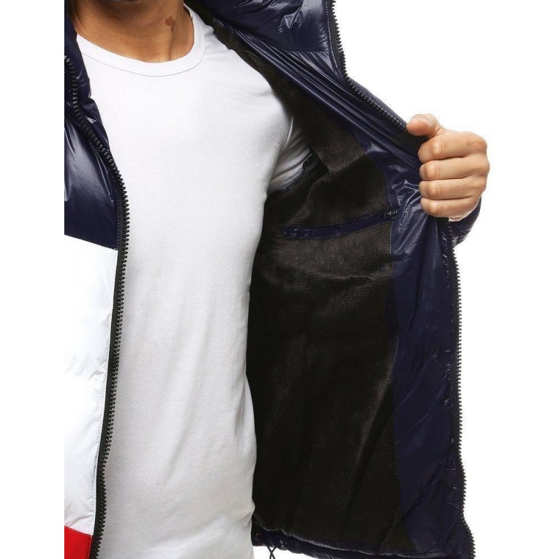 Zimná pánska prešívaná bunda TX3427 - tmavomodrá