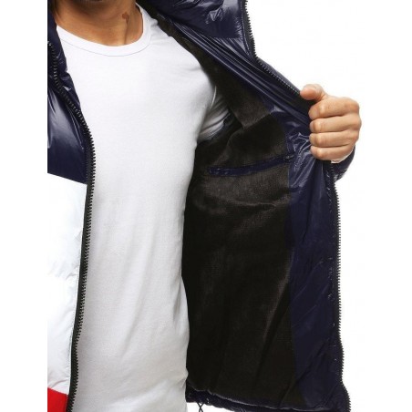 Zimná pánska prešívaná bunda TX3427 - tmavomodrá