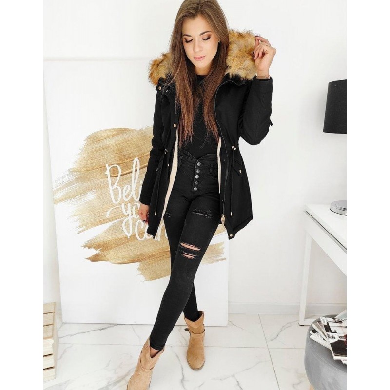 Čierna dámska zimná parka STEEPS TY1515