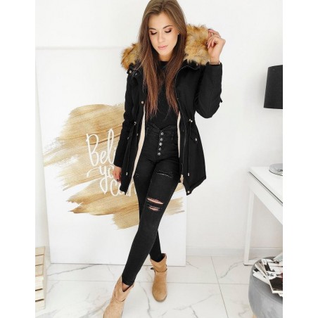 Čierna dámska zimná parka STEEPS TY1515