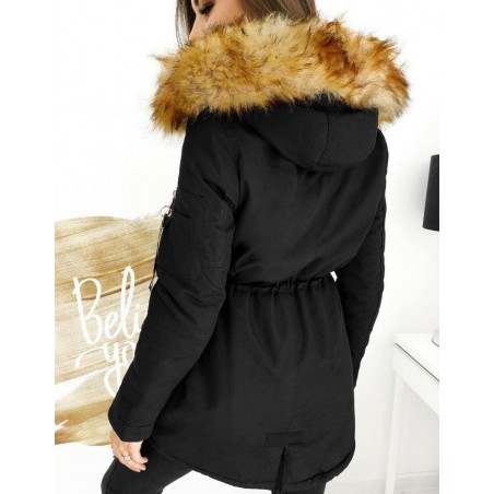Čierna dámska zimná parka STEEPS TY1515