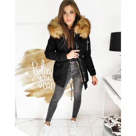 Dámska čierna zimná parka 2in1 ZALMAN TY1524