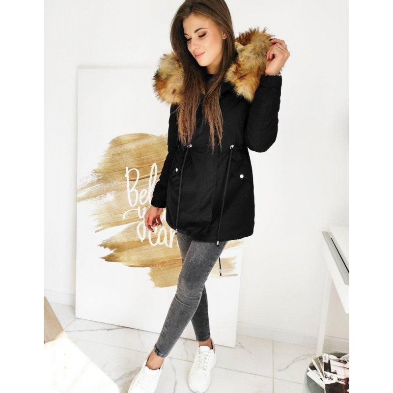 Dámska čierna zimná parka 2in1 ZALMAN TY1524