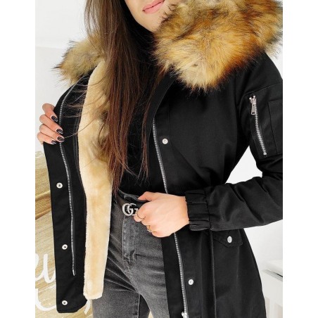 Dámska čierna zimná parka 2in1 ZALMAN TY1524