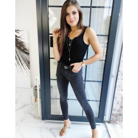 Čierne dámske džínsy Skinny Fit EDSON UY0606