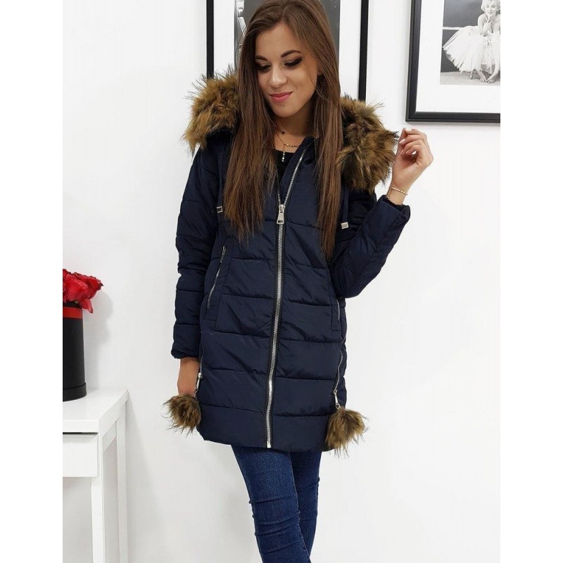 Dámska zimná bunda s kapucňou STELLA TY0277 - tmavomodrá