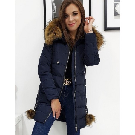 Dámska zimná bunda s kapucňou STELLA TY0277 - tmavomodrá