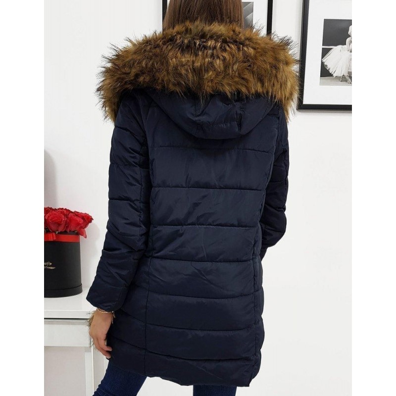 Dámska zimná bunda s kapucňou STELLA TY0277 - tmavomodrá