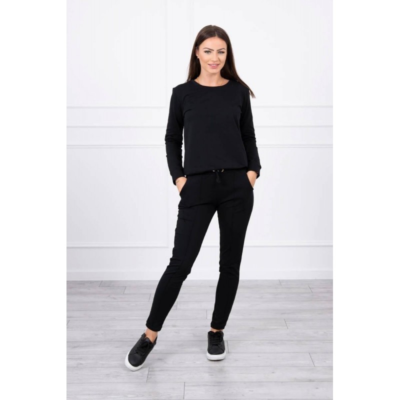 Dámska čierna tepláková súprava 9090