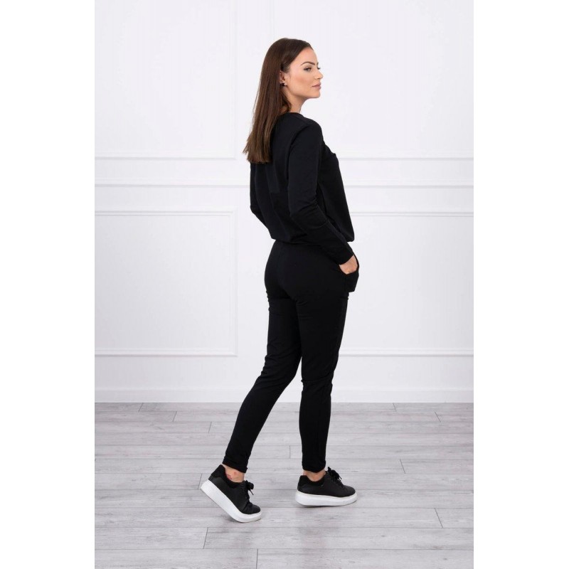 Dámska čierna tepláková súprava 9090