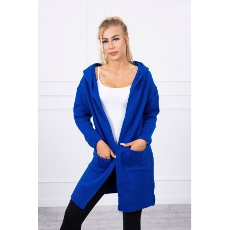 Dámsky kardigán s kapucňou 2020-10 - modrý