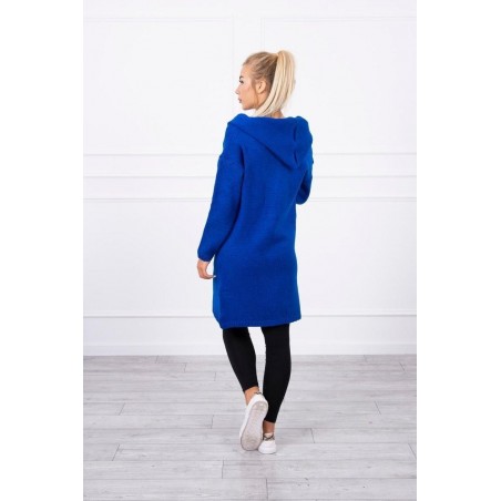 Dámsky kardigán s kapucňou 2020-10 - modrý