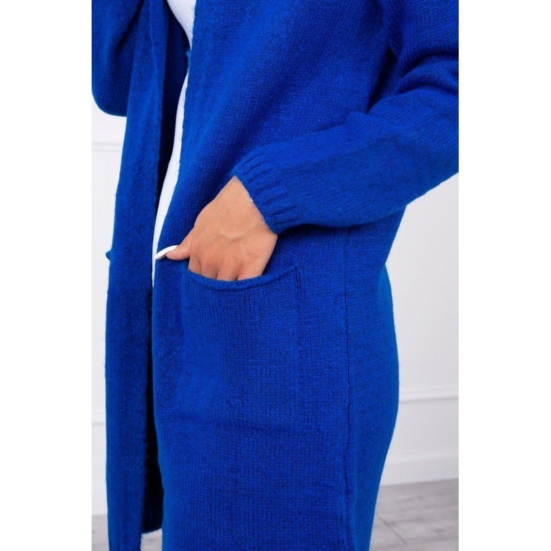 Dámsky kardigán s kapucňou 2020-10 - modrý