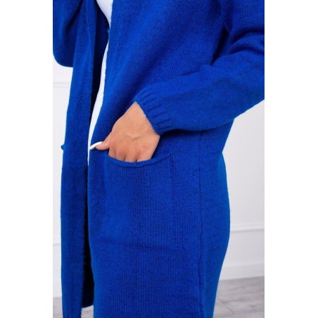 Dámsky kardigán s kapucňou 2020-10 - modrý