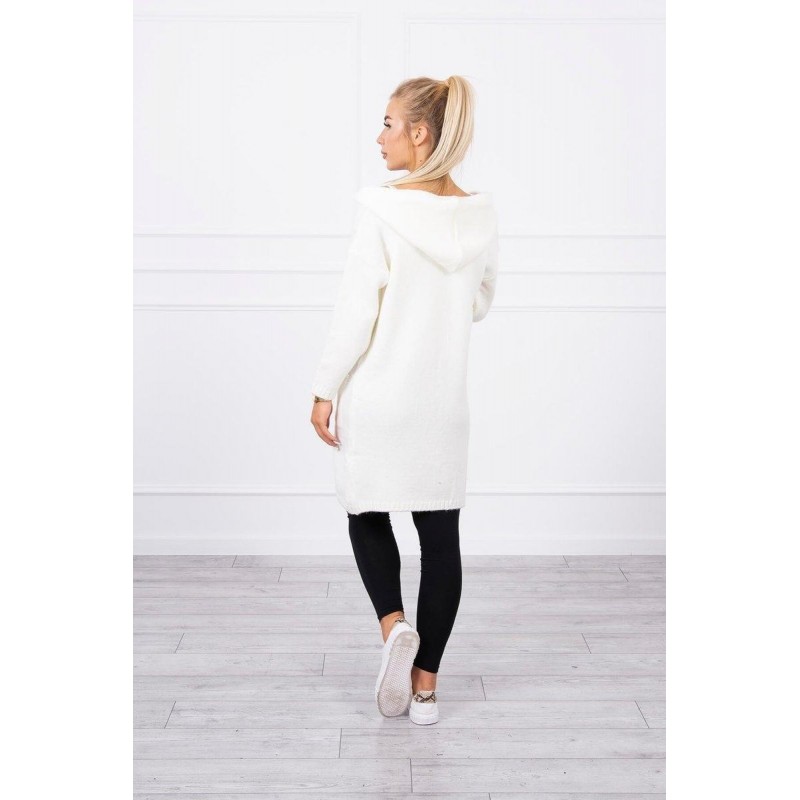 Dámsky kardigán s kapucňou 2020-10 - ecru