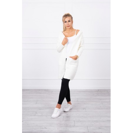 Dámsky kardigán s kapucňou 2020-10 - ecru