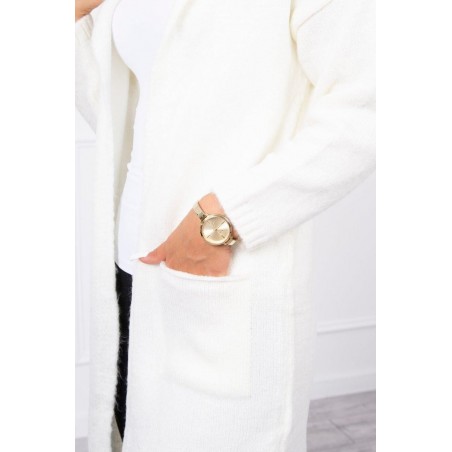 Dámsky kardigán s kapucňou 2020-10 - ecru