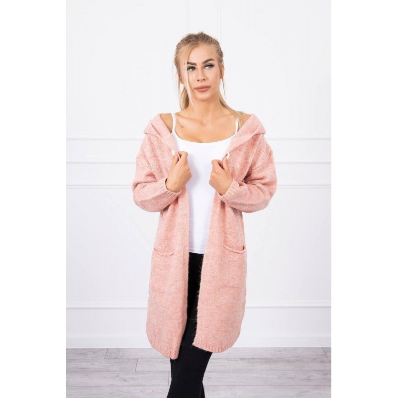 Dámsky kardigán s kapucňou 2020-10 - ružový