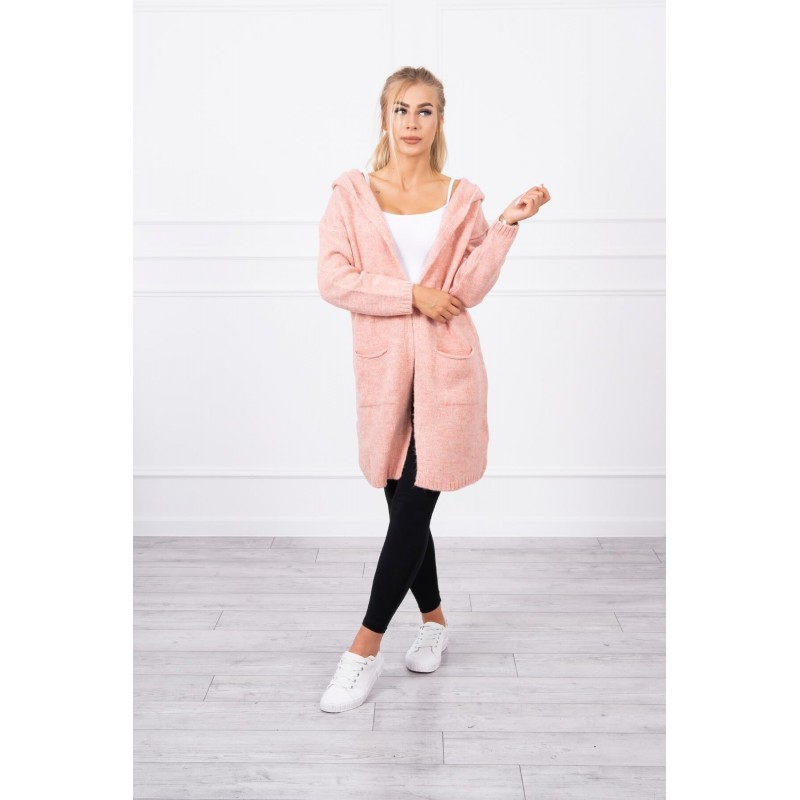 Dámsky kardigán s kapucňou 2020-10 - ružový